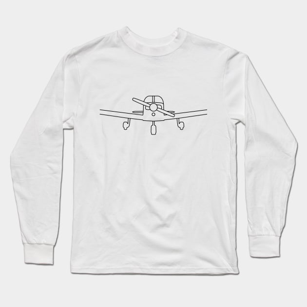 Piper PA28 outline graphic (black) Long Sleeve T-Shirt by soitwouldseem